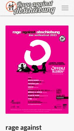 Vorschau der mobilen Webseite www.rageagainstabschiebung.de, Rage against Abschiebung