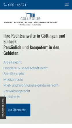 Vorschau der mobilen Webseite www.rpfo.de, Rechtsanwaltskanzlei Prof. Dr. Rohlfing - Dr. Pfahl - Dr. Oettler