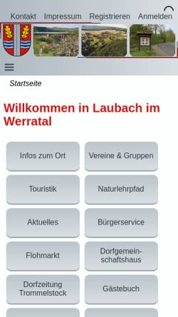 Vorschau der mobilen Webseite www.laubach-werra.de, Laubach