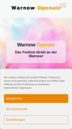 Vorschau der mobilen Webseite www.warnowopenair.de, Rostocks - Warnow Open Air
