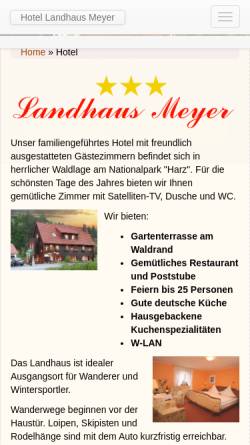 Vorschau der mobilen Webseite www.hotel-landhaus-meyer.de, Landhaus Meyer