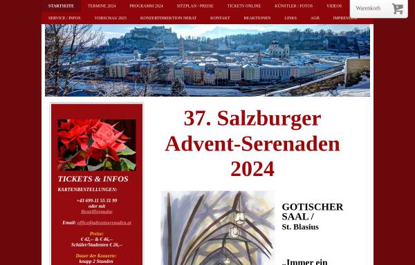Vorschau von www.adventserenaden.at, Salzburger Adventserenaden