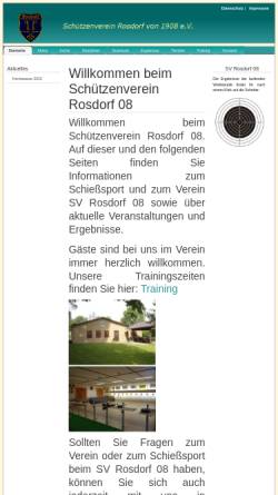 Vorschau der mobilen Webseite www.svrosdorf08.de, Schützenverein Rosdorf von 1908 e.V.