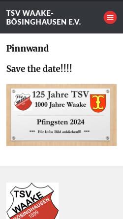 Vorschau der mobilen Webseite www.tsvwaakeboesinghausen.de, TSV Waake-Bösinghausen - Fußballabteilung