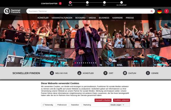 Vorschau von semmel.de, Semmel Concerts GmbH