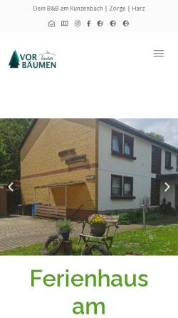 Vorschau der mobilen Webseite www.fewo-harz-reisen.de, Ferienhaus am Kunzenbach und Pension Birgit