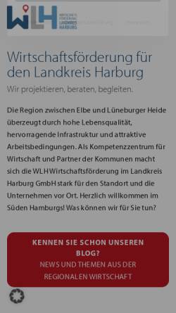 Vorschau der mobilen Webseite www.wlh.eu, Wirtschaftsförderung im Landkreis Harburg GmbH