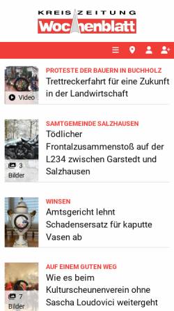 Vorschau der mobilen Webseite www.kreiszeitung-wochenblatt.de, Kreiszeitung Wochenblatt - Wochenblatt-Verlag Schrader GmbH & Co. KG