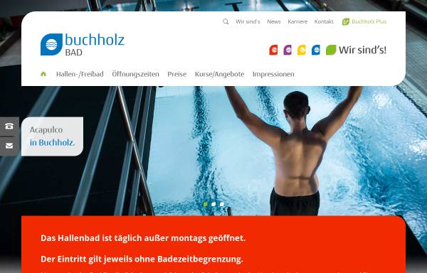 Vorschau von www.buchholz-bad.de, Hallen- und Freibad Buchholz - Blockheizkraftwerk und Bäder GmbH