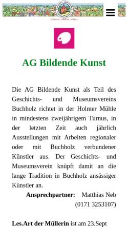 Vorschau der mobilen Webseite www.gmv-buchholz.de, Geschichts- und Museumsverein Buchholz und Umgebung e.V.