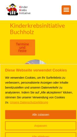 Vorschau der mobilen Webseite www.kki-buchholz.de, KKI - KinderKrebsInitiative Buchholz/Holm-Seppensen
