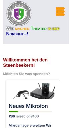 Vorschau der mobilen Webseite www.steenbeeker.de, De Steenbeeker e.V.