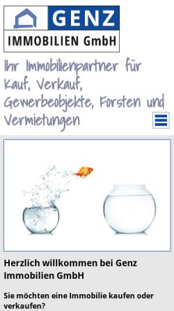 Vorschau der mobilen Webseite genz-immobilien.de, Genz Immobilien und Dienstleistungen - Hans-Heinrich Genz