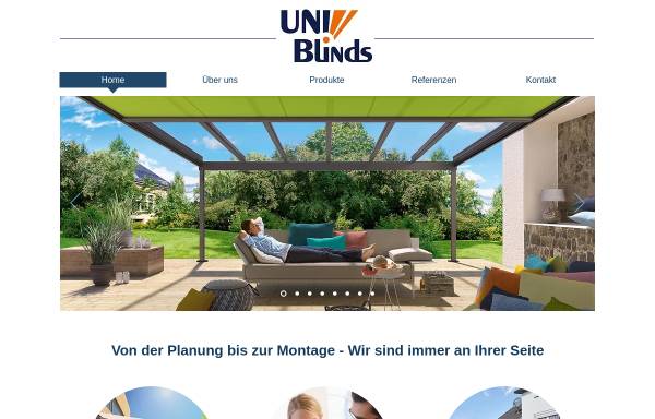 Vorschau von www.uni-blinds.de, Uni Blinds Sonnenschutz