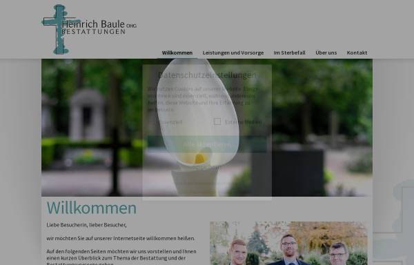 Vorschau von www.baule-bestattungen.de, Bestattungsunternehmen Heinrich Baule oHG
