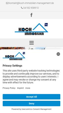 Vorschau der mobilen Webseite www.koch-immobilien-management.de, Koch Immobilien