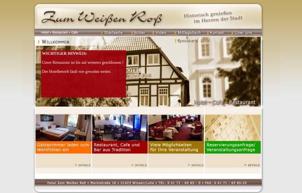 Vorschau von www.zum-weissen-ross-winsen.de, Hotel Zum Weißen Roß