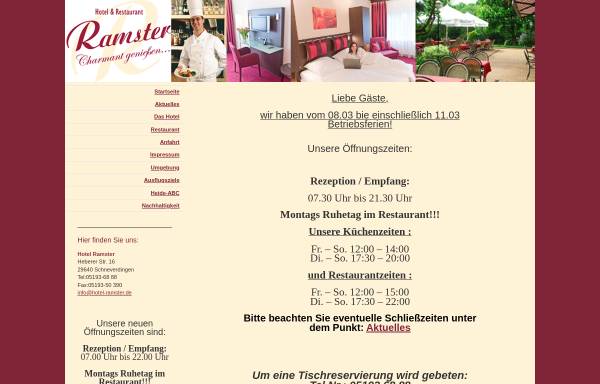 Vorschau von www.hotel-ramster.de, Hotel Ramster, Inh. Marcus Ramster