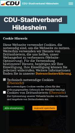 Vorschau der mobilen Webseite www.cdu-hildesheim.de, CDU Stadtverband Hildesheim