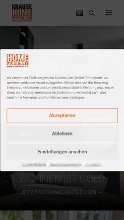 Vorschau der mobilen Webseite homecompany-moebel.com, Möbel Krause GmbH & Co. KG