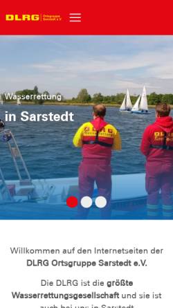 Vorschau der mobilen Webseite sarstedt.dlrg.de, DLRG Ortsgruppe Sarstedt e.V.