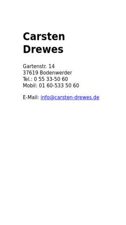 Vorschau der mobilen Webseite www.carsten-drewes.de, Carsten Drewes
