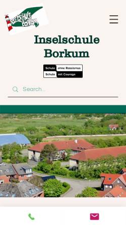 Vorschau der mobilen Webseite www.inselschule-borkum.de, Inselschule Borkum