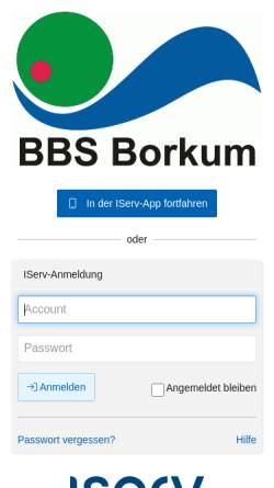 Vorschau der mobilen Webseite www.bbsborkum.de, Berufsbildende Schulen Borkum