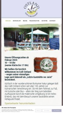 Vorschau der mobilen Webseite www.cafe-ostland.de, Cafe Ostland