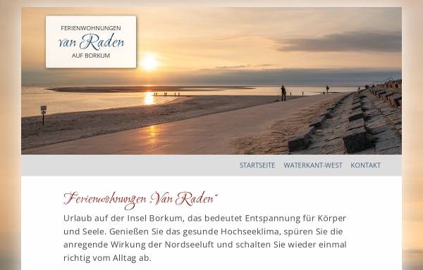Vorschau von www.van-raden.de, Ferienwohnungen van Raden