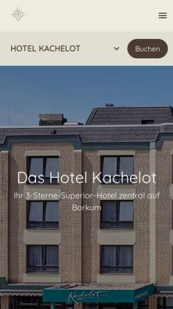 Vorschau der mobilen Webseite www.kachelot-borkum.de, Aparthotel Kachelot Borkum