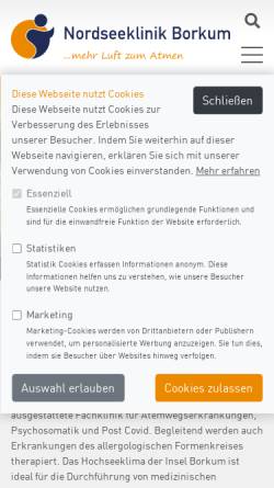 Vorschau der mobilen Webseite www.nordseeklinik-borkum.de, Borkum-Forum