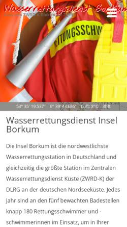 Vorschau der mobilen Webseite www.kutzenschubser.de, Wasserrettungsdienst Borkum