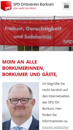 Vorschau der mobilen Webseite www.spd-borkum.de, SPD Ortsverein Borkum