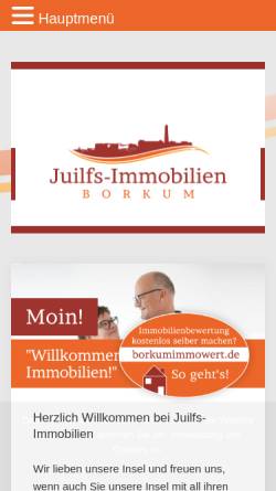 Vorschau der mobilen Webseite juilfs-immobilien.de, Juilfs Immobilien