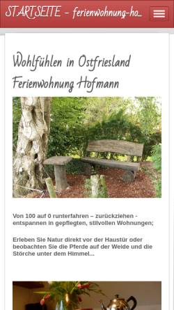 Vorschau der mobilen Webseite ferienhaus-hofmann.jimdo.com, Ferienwohnung Hofmann