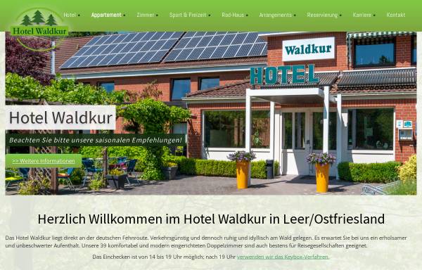 Vorschau von www.hotel-waldkur.de, Park-Hotel Waldkur Leer-Loga