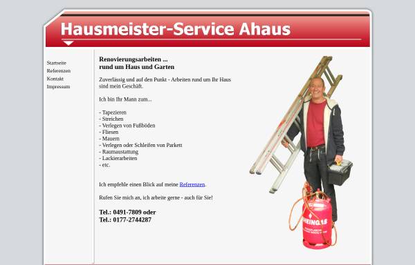 Vorschau von www.hausmeisterservice-ahaus.de, Hausmeisterservice Heinz Ahaus