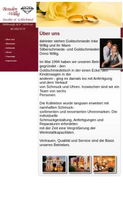 Vorschau der mobilen Webseite www.juwelier-besuden-willig.de, Juwelier Besuden-Willig