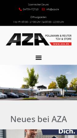 Vorschau der mobilen Webseite www.aza.de, AZA Pollmann & Reuter OHG