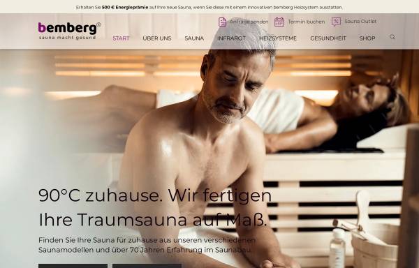 Vorschau von www.saunabau-bemberg.com, Paul Bemberg Sauna und Fitness Vertriebs- GmbH