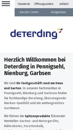 Vorschau der mobilen Webseite www.deterding.de, Deterding GmbH