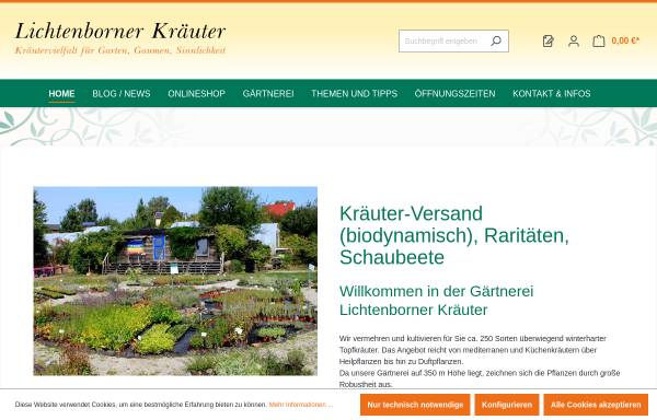 Vorschau von www.lichtenborner-kraeuter.de, Demeter-Gärtnerei Lichtenborner Kräuter