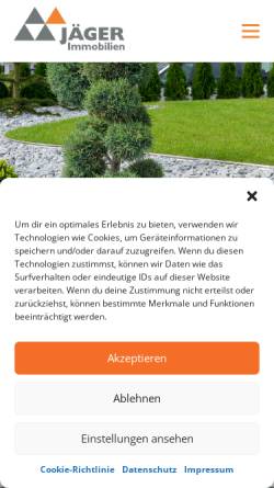 Vorschau der mobilen Webseite www.bremer-haus.de, Jäger Immobilien