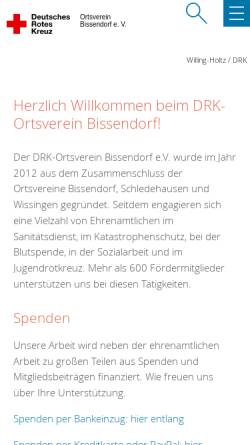 Vorschau der mobilen Webseite drk-bissendorf.de, Deutsches Rotes Kreuz, Ortsverein Bissendorf