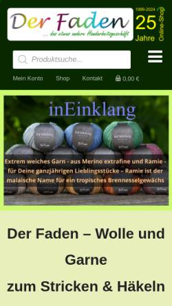 Vorschau der mobilen Webseite der-faden.de, Der Faden - Anja Bünger