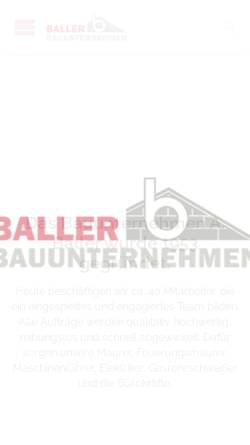 Vorschau der mobilen Webseite www.baller-bauunternehmen.de, A. Baller Bauunternehmen GmbH & Co. KG