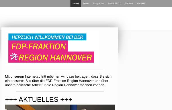 Vorschau von www.fdp-fraktion-region-hannover.de, FDP-Fraktion Region Hannover