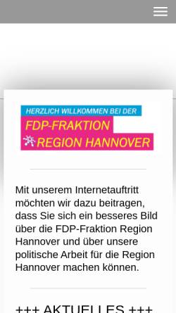 Vorschau der mobilen Webseite www.fdp-fraktion-region-hannover.de, FDP-Fraktion Region Hannover