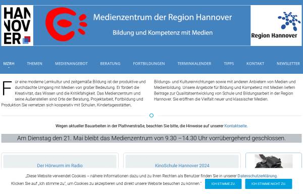 Vorschau von www.mzrh.de, Medienzentrum der Region Hannover (MZRH)